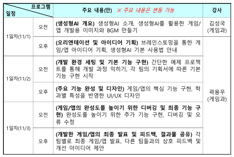 [공지사항] <생성형AI 특화를 위한 캠프 운영 안내> 첨부 이미지