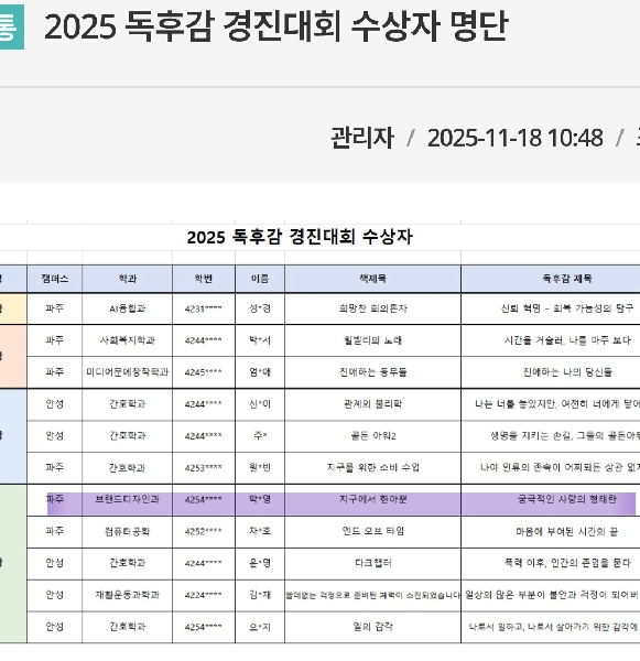 교내 공모전 수상소식-브랜드디자인과 1학년 박X영 (축하합니다 ^^) 대표이미지